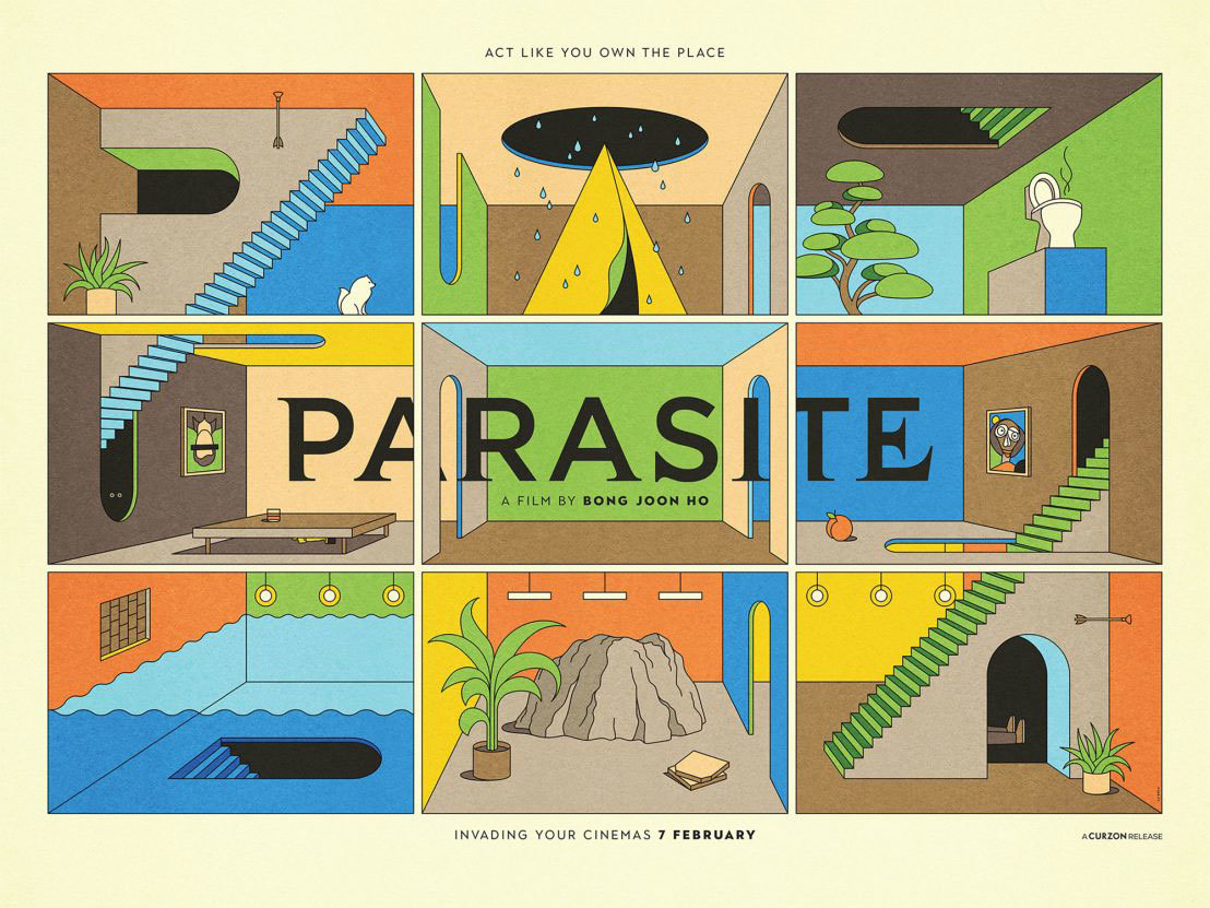 Alternative UK poster for Parasite designed by La Boca