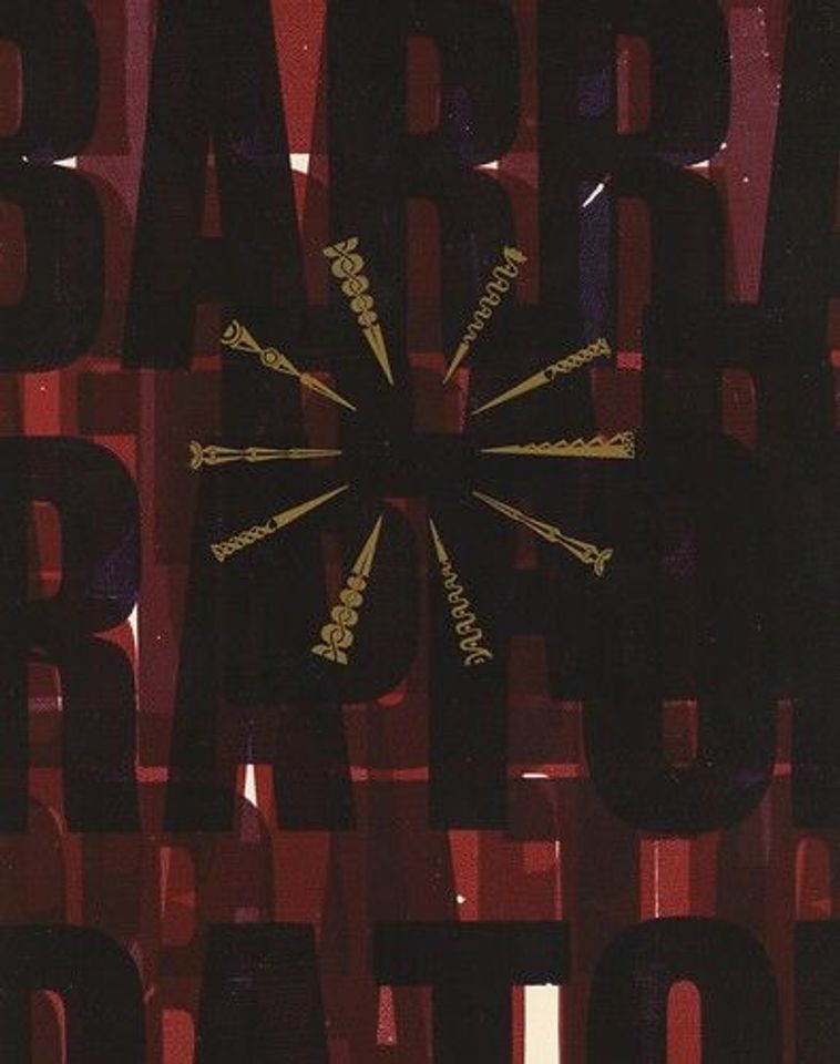  Right below: Inferno, Canto XXII: The Barrators, letterpress, 1991. ‘Nothing; only great bubbles black as ink / Would rise and burst there; or the seething tide / Heave up all over, and settle again and sink.’ © Barrie Tullett