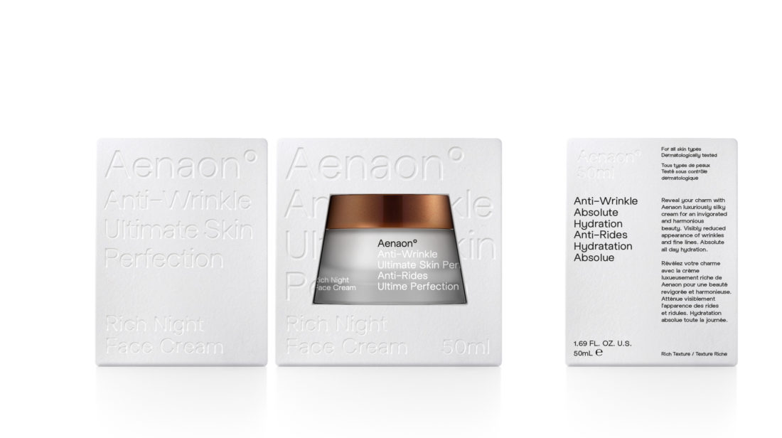 European Design Awards, Bronze 2020. Packaging, health & beauty packaging: Aenaon by Bob Studio.