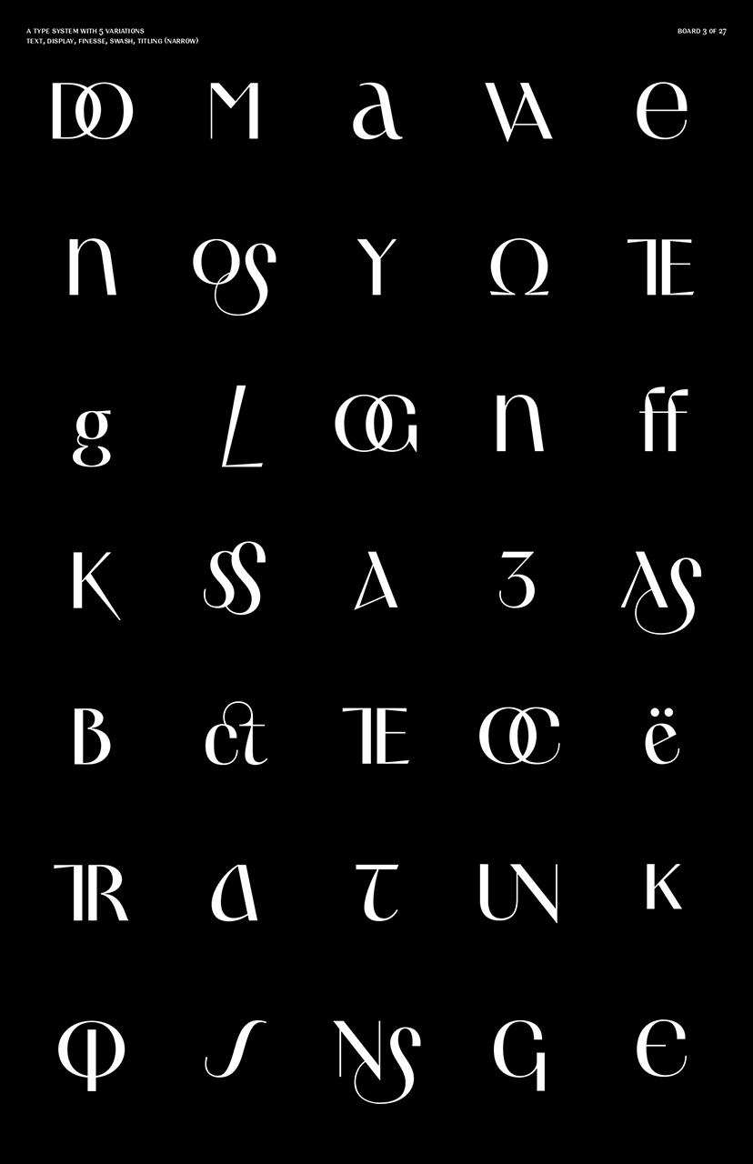 Simple and elegant at the same time and in contrast to ultra-feminine Didot and Bodoni, Marlet is a ladylike infused typeface that is nonconformist, multifaceted, fashionable and romantic, strong and chic, casual yet provocative.