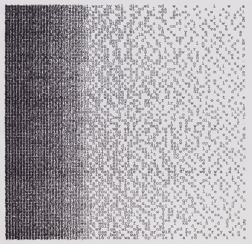 "Untitled (1980) from the Kykafrikaans series by word artist Willem Hendrik Boshoff" via Twitter@MHD_Studio