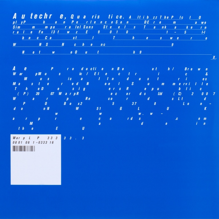 Autechre - Quaristice (2008), design by The Designers Republic via ???????????????????? @DanielCookney