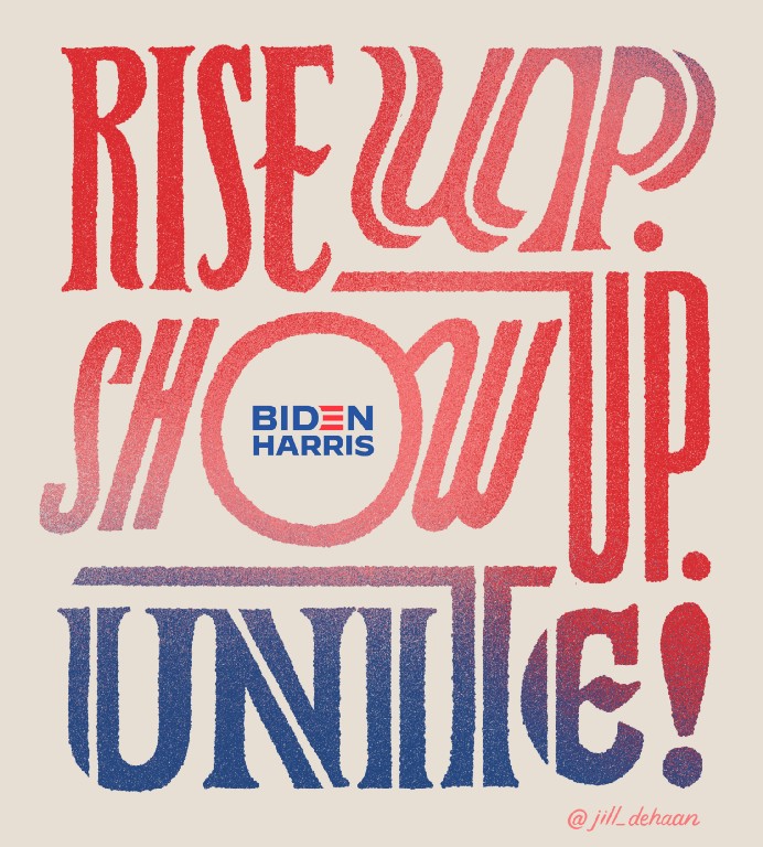 Art by Jill Dehaan via Rise Up! Show Up! Unite!