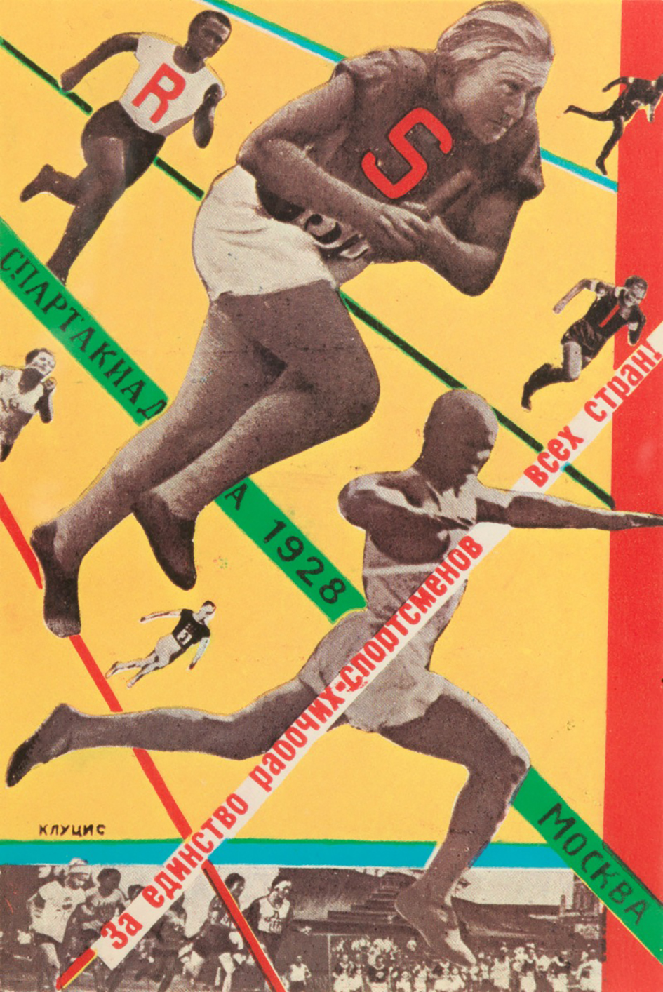 1928 postcard by Klutsis for the USSR’s All-Union Olympiad © The David King Collection at Tate